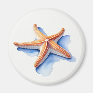 Starfish and Blue Silhouette Magnet