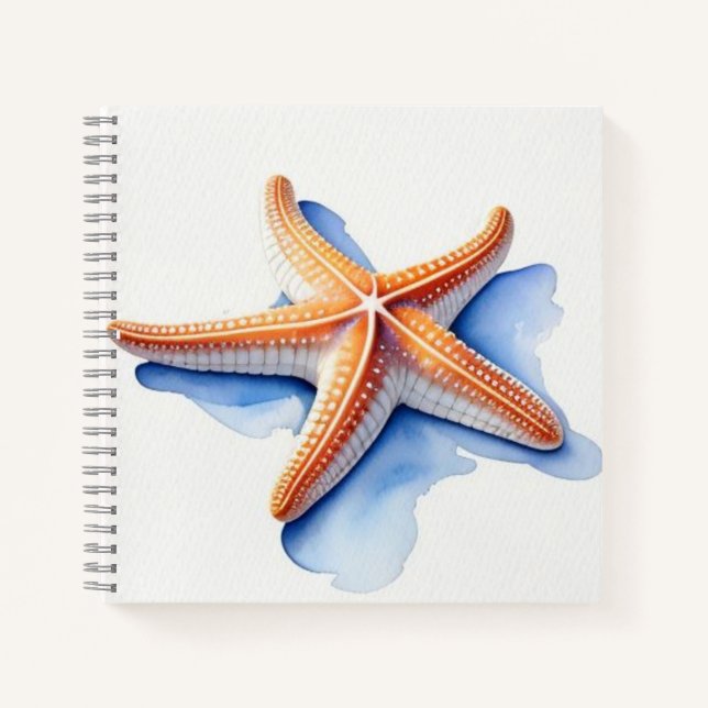 Starfish and Blue Silhouette Notebook (Front)