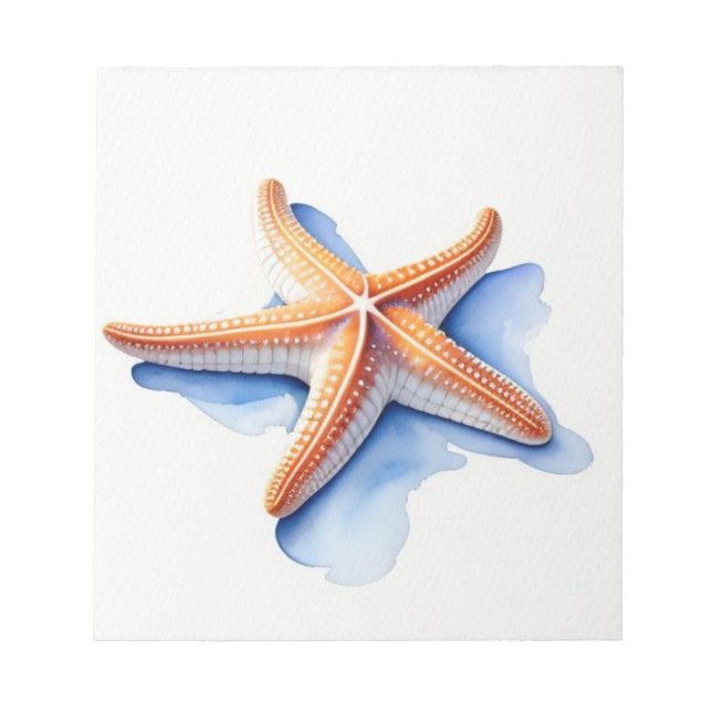 Starfish and Blue Silhouette Notepad (Front)