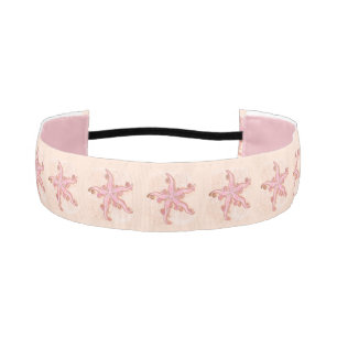 Starfish and Coral Pink Pastel Pattern Athletic Headband