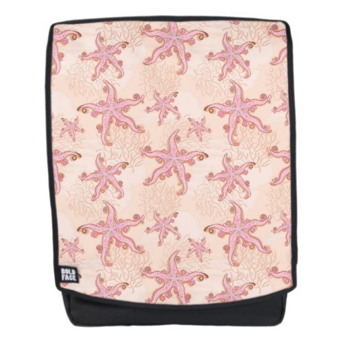 Starfish and Coral Pink Pastel Pattern Backpack