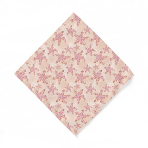 Starfish and Coral Pink Pastel Pattern Bandana