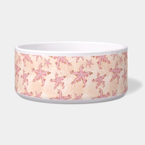 Starfish and Coral Pink Pastel Pattern Bowl