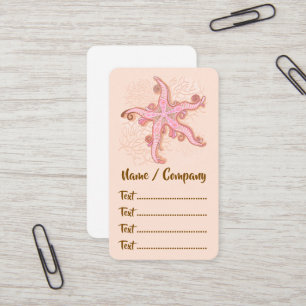 Starfish and Coral Pink Pastel Pattern Business Card