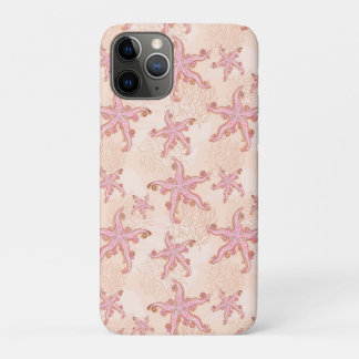 Starfish and Coral Pink Pastel Pattern iPhone 11 Pro Case