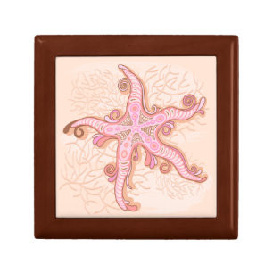 Starfish and Coral Pink Pastel Pattern Gift Box