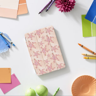 Starfish and Coral Pink Pastel Pattern iPad Mini Cover