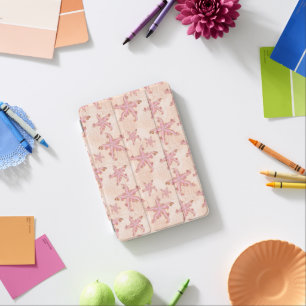 Starfish and Coral Pink Pastel Pattern iPad Mini Cover