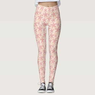 Starfish and Coral Pink Pastel Pattern Leggings