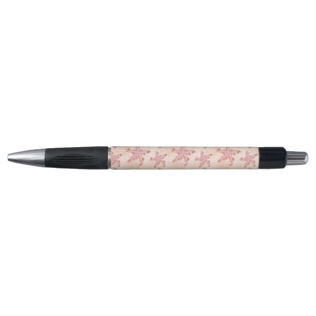 Starfish and Coral Pink Pastel Pattern Pen (Front)