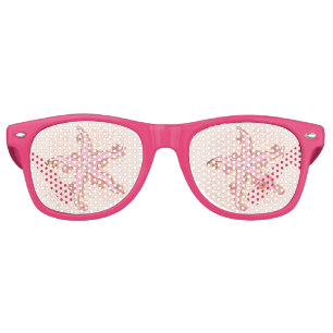 Starfish and Coral Pink Pastel Pattern Retro Sunglasses