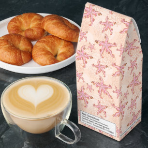 Starfish and Coral Pink Pastel Pattern Roasted Coffee