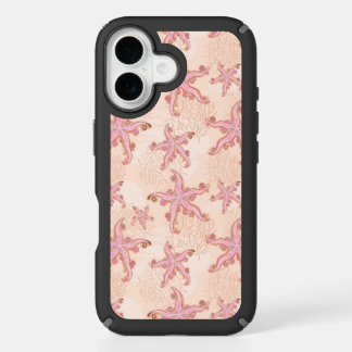 Starfish and Coral Pink Pastel Pattern iPhone 16 Case