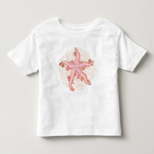 Starfish and Coral Pink Pastel Pattern Toddler T-shirt