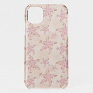 Starfish and Coral Pink Pastel Pattern iPhone 11 Case