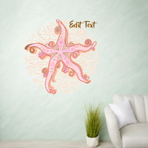 Starfish and Coral Pink Pastel Wall Decal