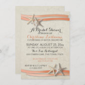 Starfish and Coral Ribbon Bridal Shower Invitation (Front/Back)