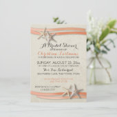 Starfish and Coral Ribbon Bridal Shower Invitation (Standing Front)
