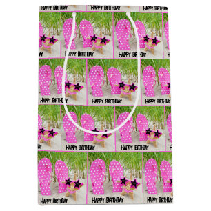 Starfish and Flip-Flops In Beach Sand Medium Gift Bag