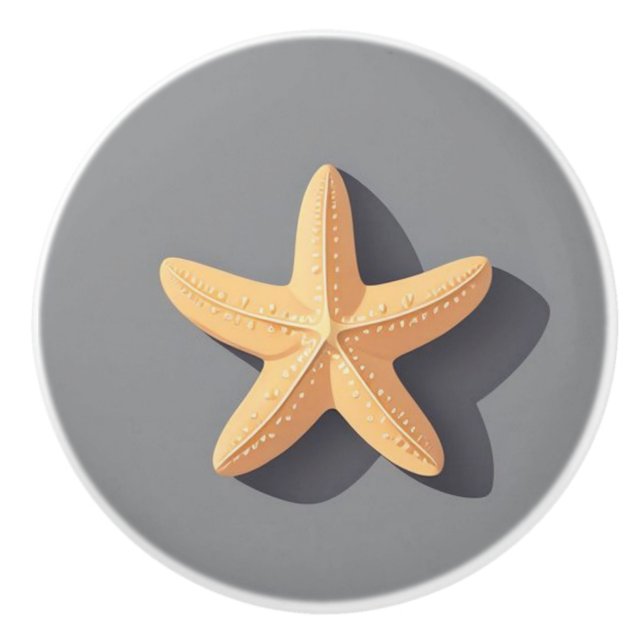 Starfish and Its Shadow Ceramic Knob (Front)