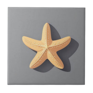 Starfish and Its Shadow Ceramic Tile