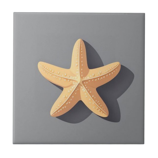 Starfish and Its Shadow Ceramic Tile (Front)