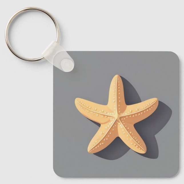 Starfish and Its Shadow Keychain (Front)