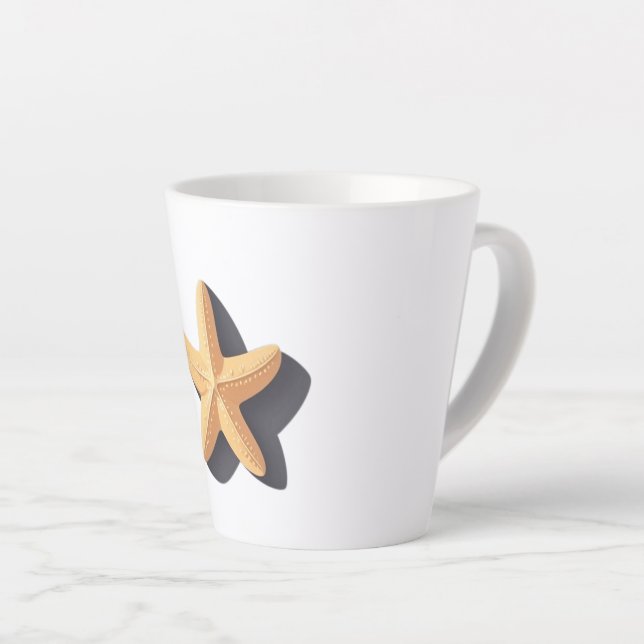 Starfish and Its Shadow Latte Mug (Right Angle)