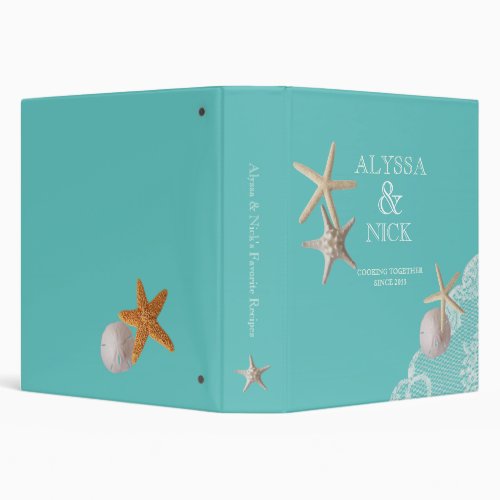 Starfish and Lace Beach Recipes 3 Ring Binder