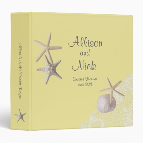 Starfish and Lace Beach Recipes Yellow Binder