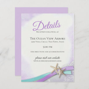 Starfish and Lace Purple Details and Information Invitation
