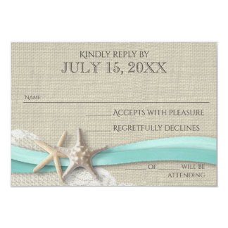 Starfish and Lace Rustic Response Card