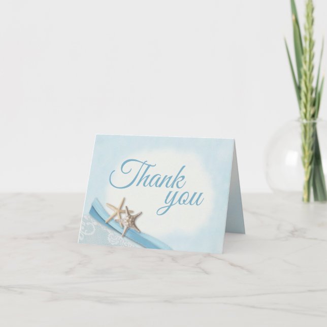 Starfish and Lace Thank you with Heart (Front)