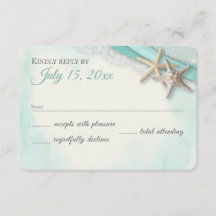 Starfish and Lace Vintage Beach Response Card