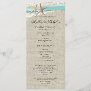 Starfish and Lace Wedding Program