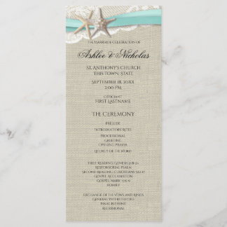 Starfish and Lace Wedding Program