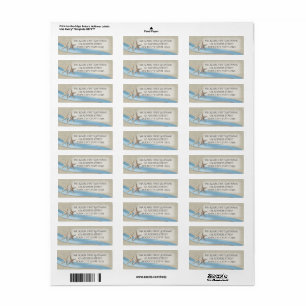 Starfish and Light Blue Ribbon Label