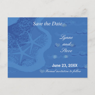 Starfish and Ocean Save the Date Announcement Postcard
