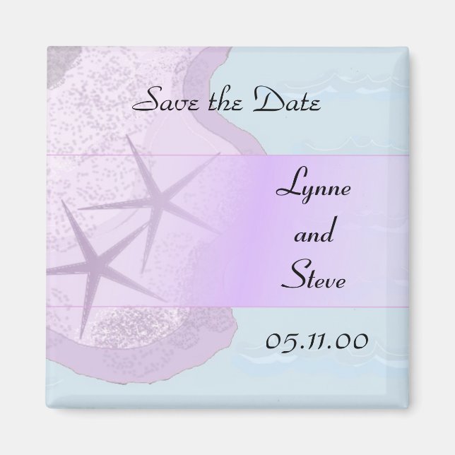 Starfish and Ocean Save the Date Magnet (Front)
