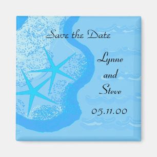 Starfish and Ocean Save the Date Magnet
