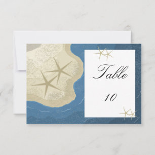 Starfish and Ocean Table Seating Numbers Invitation