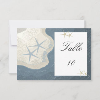 Starfish and Ocean Table Seating Numbers Invitation