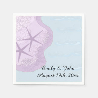 Starfish and Ocean Wedding Paper Napkins