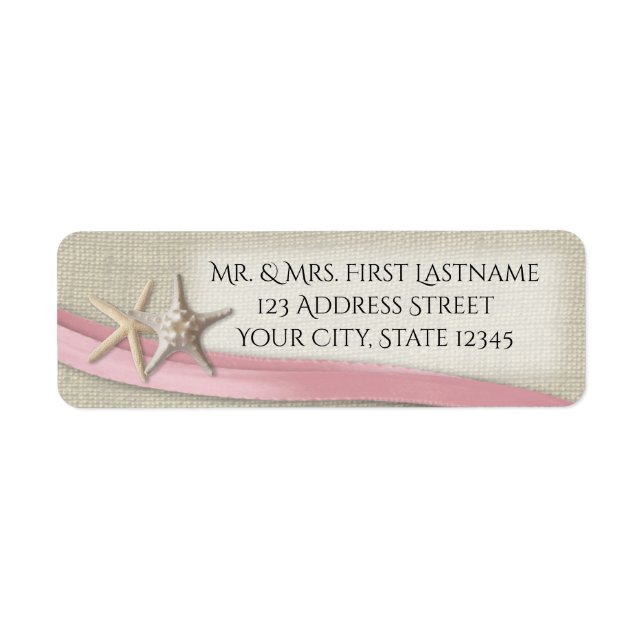 Starfish and Pink Ribbon Label (Front)