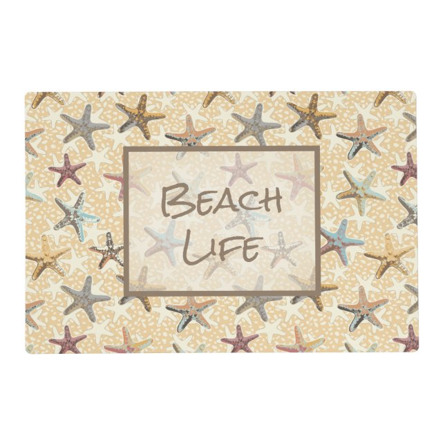 Starfish and Plaid Placemat (Front)