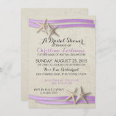 Starfish and Purple Ribbon Bridal Shower Invitation (Front/Back)