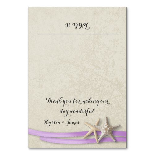 Starfish and Purple Ribbon Place Card