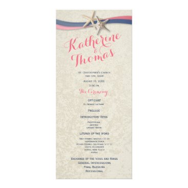 Starfish and Ribbon Beach Wedding Program Starfish and Ribbon Beach Wedding Program