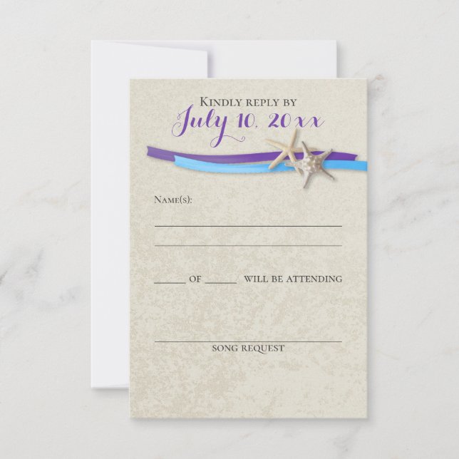 Starfish and Ribbon D Purple Blue Beach Response (Front)