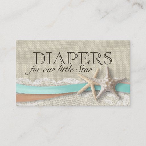 Customizable Starfish and Ribbon Diaper Insert Cards Business Card Template